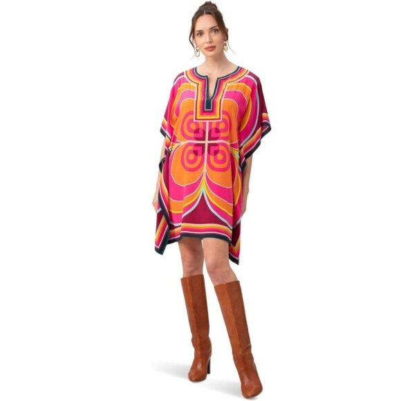 Trina Turk 'Theodora' Printed Silk Mini-Dress Cover-Up, Multicolor - Picture 1 of 2
